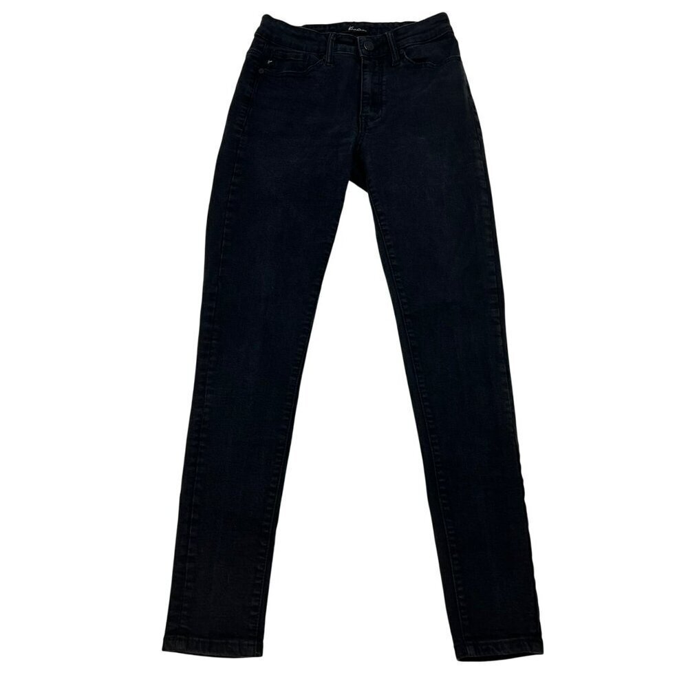 KanCan Womens Skinny Jeans Mid Rise Faded Black Size 5/26